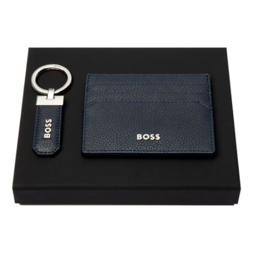 Set Classic Grained Navy (key Ring & Card Holder)