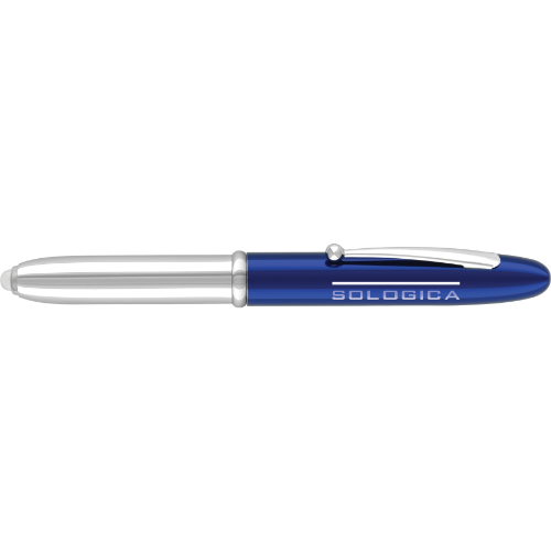 Lumi Pen (Ballpen/LED Torch) (Laser Engraved 360) in blue