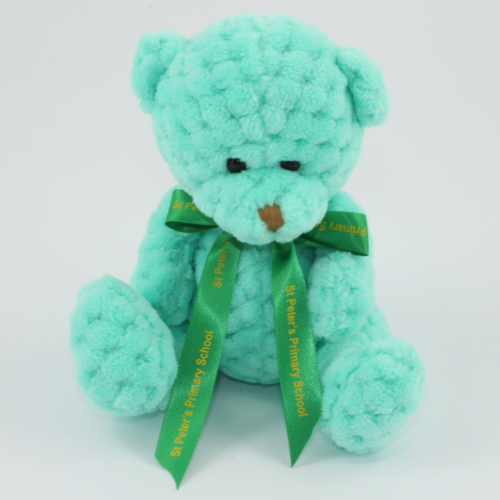 15cm Mint Waffle bear bow