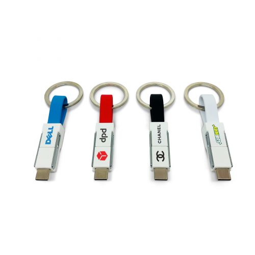 3-in-1 Keyring Charging Cable in White