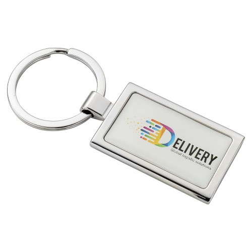 Rectangular Alloy Injection Keyring (UK Stock)