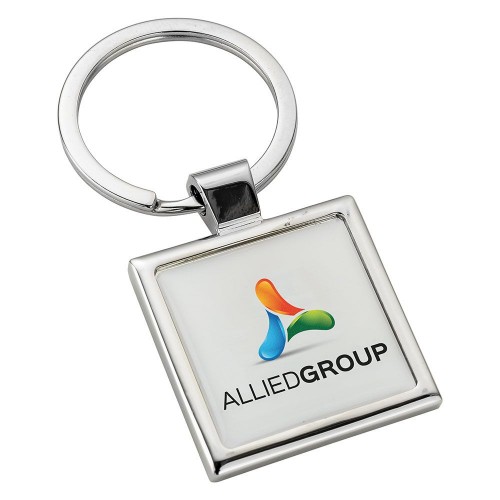 Square Alloy Injection Keyring