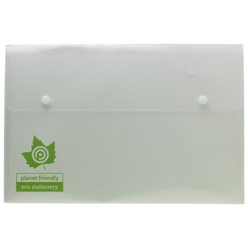 Eco-Eco A4+ 95% Recycled Clear Triple Storage Stud Wallet (UK Stock)