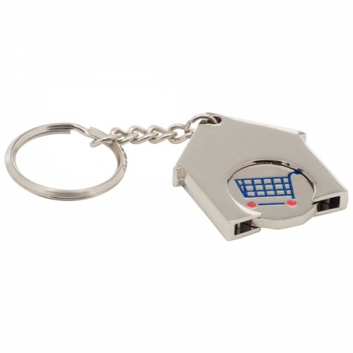 House Shaped Trolley Coin Keyring (Soft Enamel Infill)