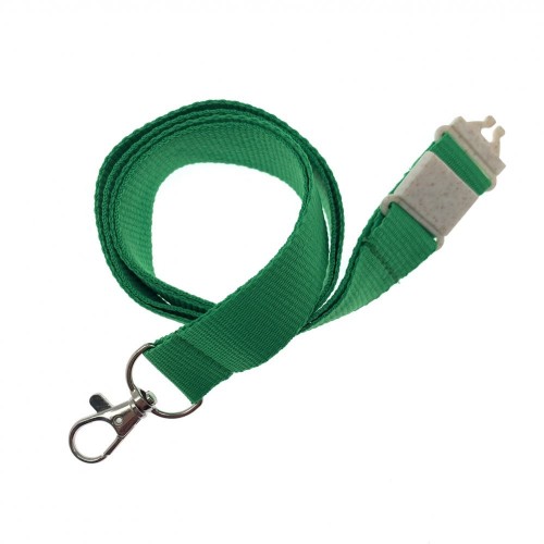 20mm Flat Recycled PET Lanyard in Green PMS 355 (UK Stock)