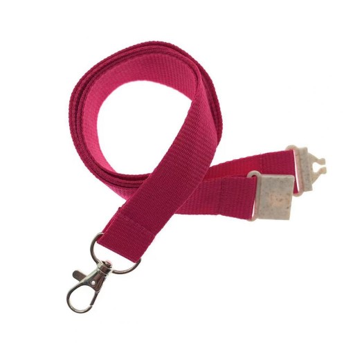 20mm Flat Recycled PET Lanyard in Process Magenta (UK Stock)