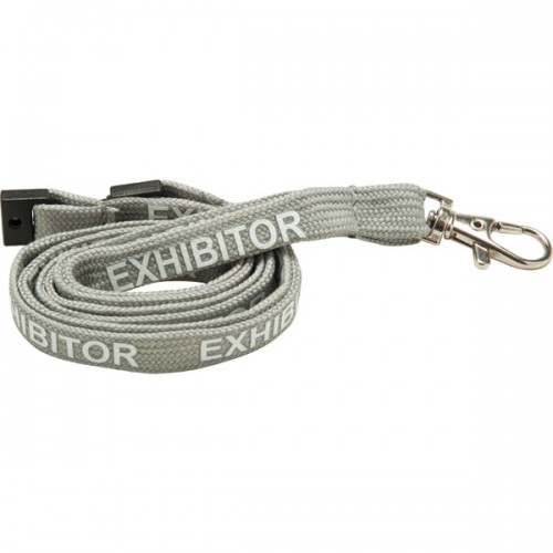 10mm Tubular Lanyard Pre-Printed: EXHIBITOR (UK Stock)