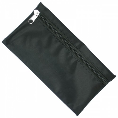 Nylon Pencil Case (UK Stock: Black with Black Zip)