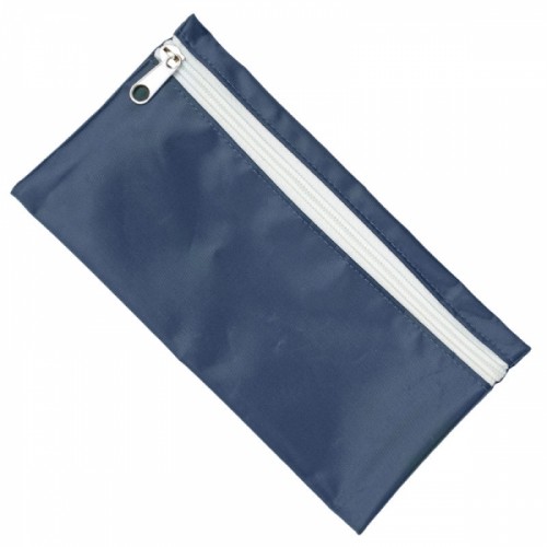 Nylon Pencil Case (UK Stock: Navy with White Zip)