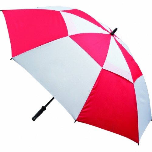 Vented Golf Umbrella (UK Stock: Red & White)