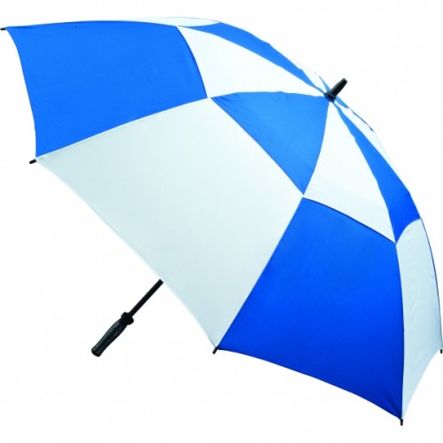 Vented Golf Umbrella (UK Stock: Royal Blue & White)