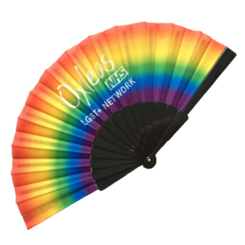 Rainbow Fan Black Handle