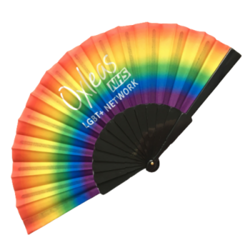 Rainbow Fan Black Handle