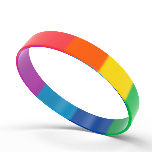 Rainbow Silicon Wristbands Debossed