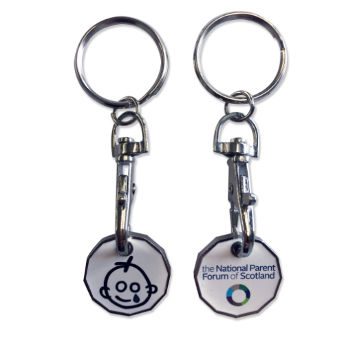 GBP-Trolley Coin Keyring - Enamelled