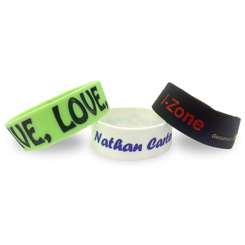 Single Colour Wristband - Large Width - Debossed/Sunken with Colour Fill In