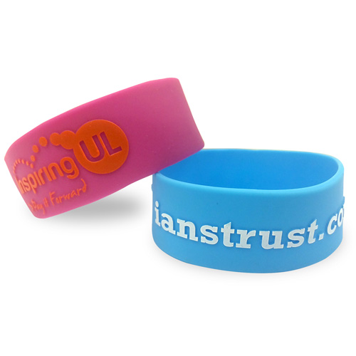 Single Colour Wristband - Large Width Embossed/Raised with Colour Fill In