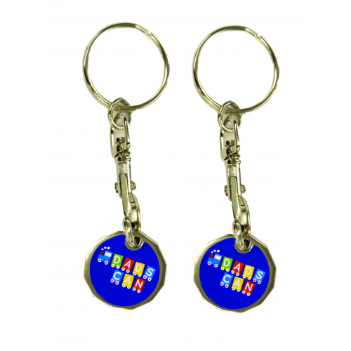 Trolley Coin Keyring - Printed - 2 Sides