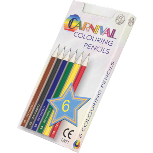 Carnival Colouring Pencils Half Size 6 Pack (Full Colour Print)