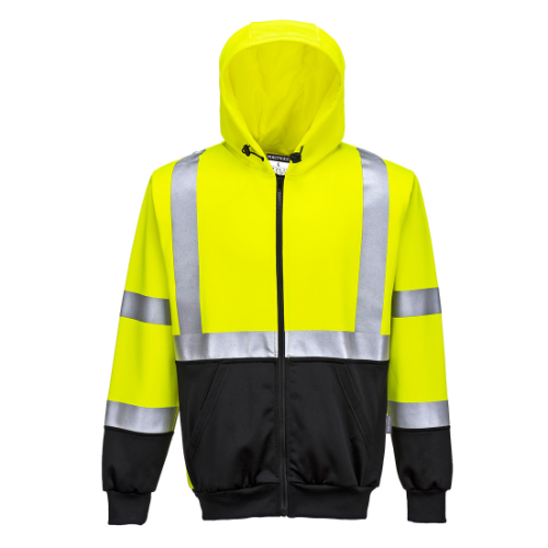 Hi-Vis Contrast Zipped Hoodie