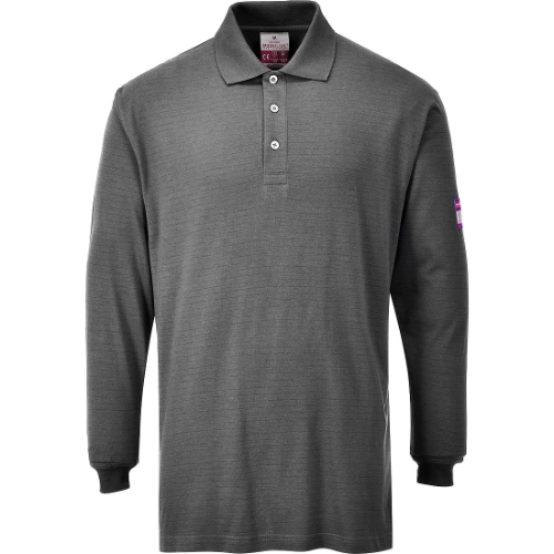 Flame Resistant Anti-Static Long Sleeve Polo Shirt