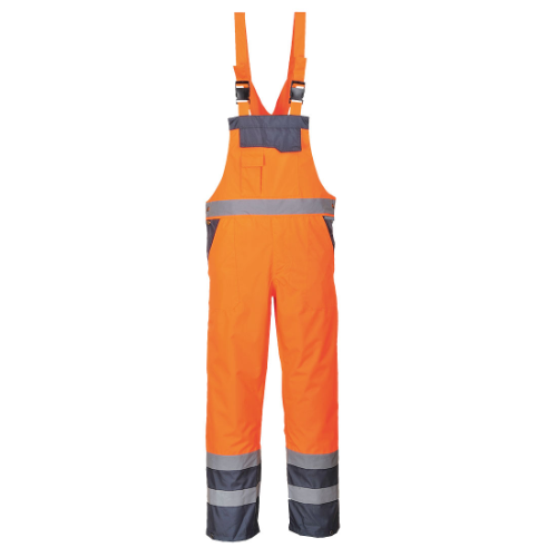 Hi-Vis Breathable Contrast Rain Bib And Brace