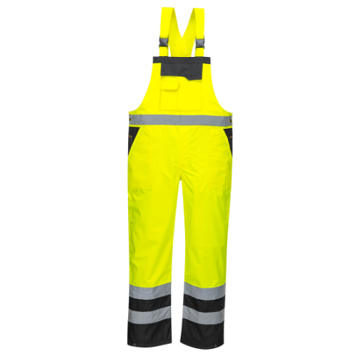 Hi-Vis Breathable Contrast Rain Bib And Brace