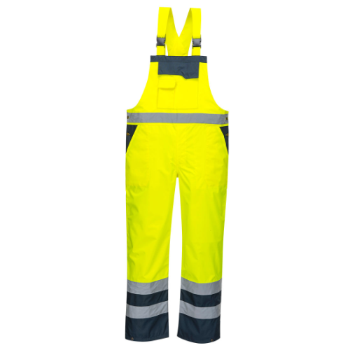 Hi-Vis Breathable Contrast Rain Bib And Brace