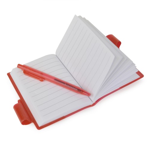 A7 PVC Notepad and Pen in red