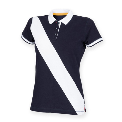 Women'S Diagonal Stripe Piqué Polo Shirt - Tag-Free