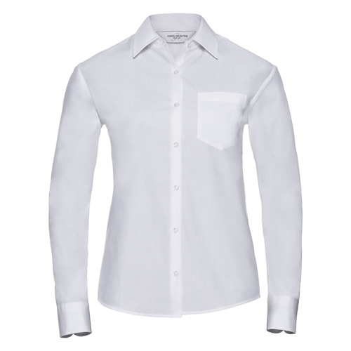 Women'S Long Sleeve Pure Cotton Easycare Poplin Shirt