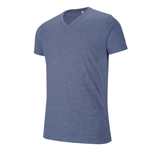 V-Neck Short Sleeve Melange T-Shirt
