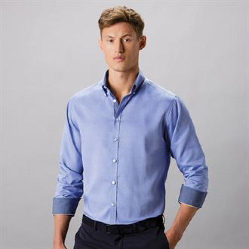 Clayton & Ford Contrast Oxford Shirt Long Sleeve (Tailored Fit)
