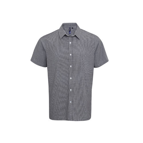 Microcheck (Gingham) Cotton Short Sleeve Shirt