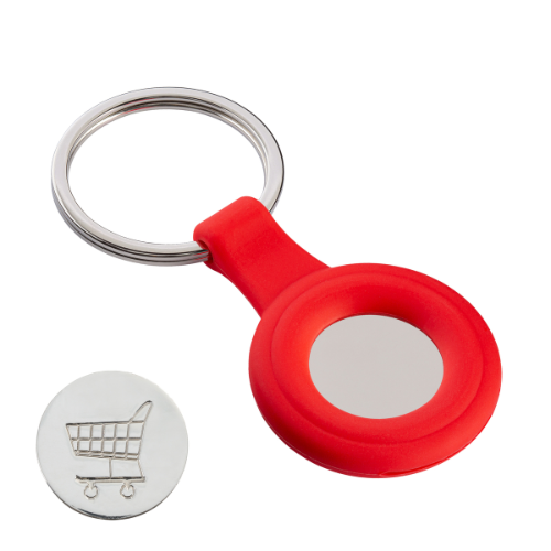 Red Silicone Key Ring with Caddy Chip