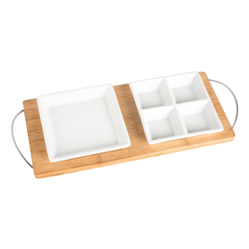 Bamboo Tray With 2 Plates REFLECTS-GETXO