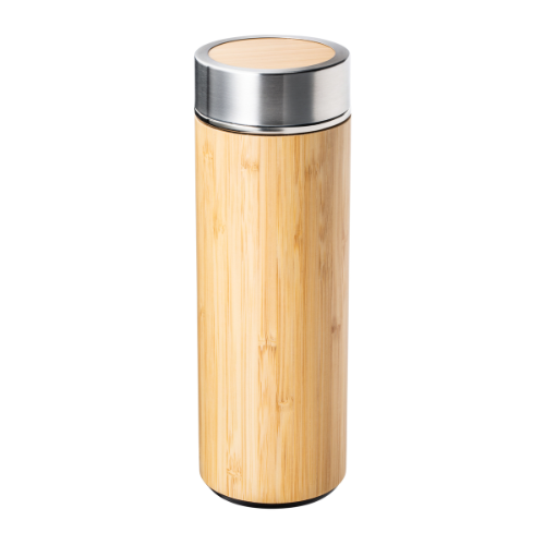 Insulated Flask with Stainless Steel and Bamboo