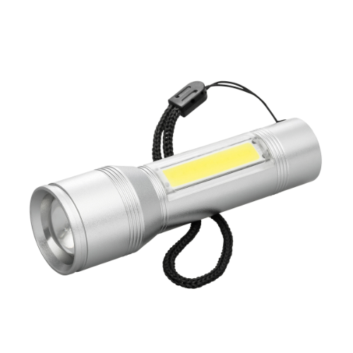 Rechargeable Aluminium Torch with LED and COB Light