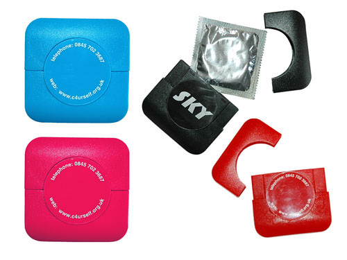 Square Plastic Condom Cases Pad Print