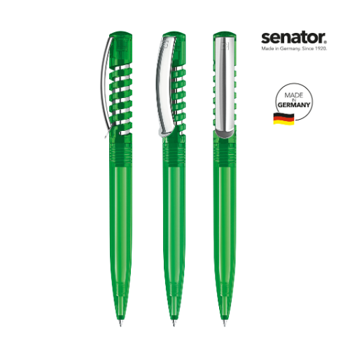 Senator® New Spring Clear With Metal Clip Push Ball Pen