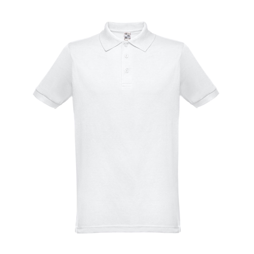THC BERLIN WH. Men's short-sleeved polo shirt. White in white