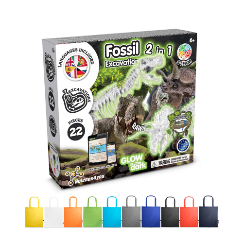 2 in 1 Fossil Excavation Kit V. Educational game supplied with a 190T folding gift bag