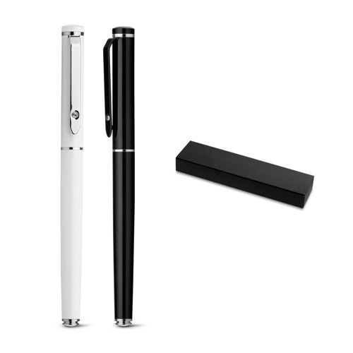 CALIOPE ROLLER. Metal rollerball with shiny nose cone in white
