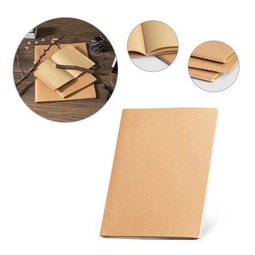 ALCOTT A4. A4 notepad with Kraft paper cover (250 g/m²)