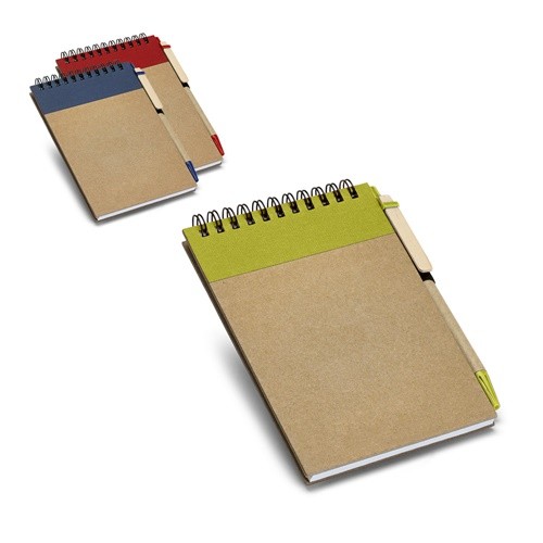 RINGORD. Spiral-bound pocket sized notepad with plain in red