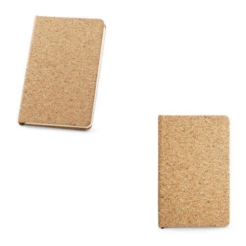 ADAMS A5. A5 cork notebook with ivory-colored plain sheets in beige