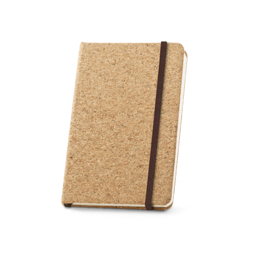 HAWKINS. Pocket cork notebook with plain pages, in FSC™ certified material and other controlled materials in 