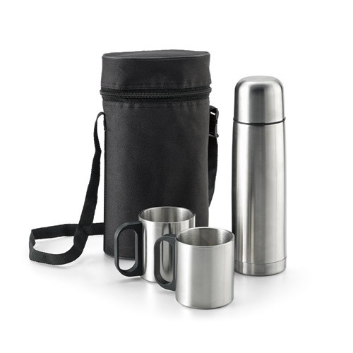 DURANT. Stainless steel thermos and mugs set in 