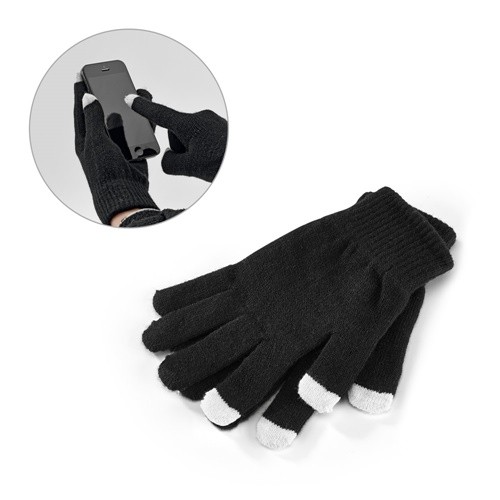 THOM. Gloves with touch tips in black