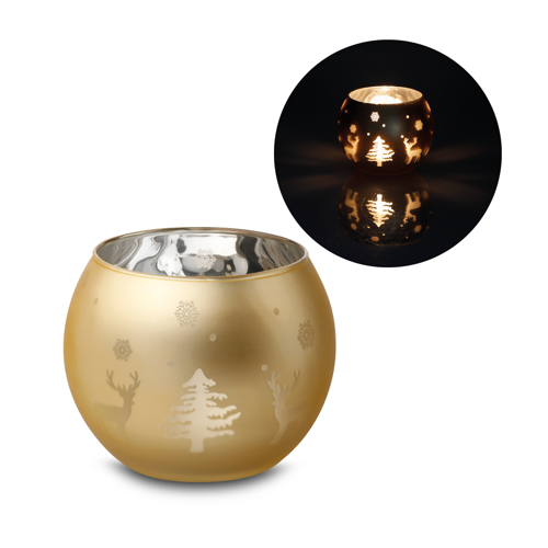 Adeline. Christmas candle holder in gold